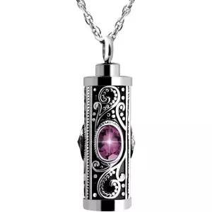 시우다 크리스탈 화장 유골함 목걸이 꽃이 든 스테인리스 스틸 기념 펜던트