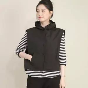 [하프클럽/] 엄마옷 후드 안감 주머니 똑딱이 스냅 여성 봄 가을 숏 크랍 조