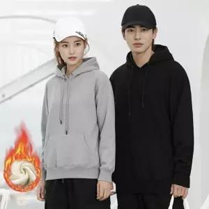 겨울 커플 기모 단체복 무지후드티 레이어드 긴팔티 겨울후드티 레이어드티