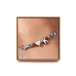 십대 소녀를 위한 주니피 하트 이니셜 팔찌, 십대 소녀 선물 트렌디한 아이템, 아이들을 위한 부활절 바구니 스터퍼, 생일 졸업식 어머니 날 크리스마스에 십대 소녀를 위한 독특한 선물