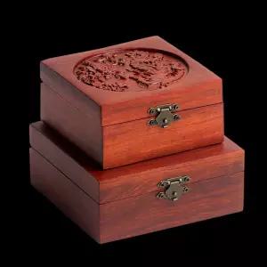 원목 도장보관함 인장함 사각 가죽 도장케이스 인감 케이스 인주함 직인