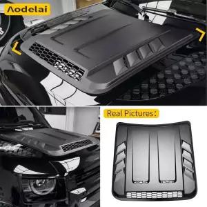 본넷덕트 랜드 로버 수비수 L663 90 110 130 2020-2025 차량용 보닛 갑옷 엔진 후드 패널 블랙 외관 ABS 소