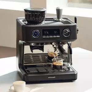 [위즈웰]위즈웰 가정용 반자동 에스프레소 커피머신 듀얼보일러 58mm 그라인더 일체형 20BAR WC5023