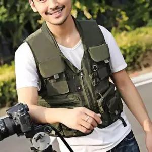 남성조끼 카키 포켓 조끼 낚시용조끼 밀리터리조끼 남자조끼