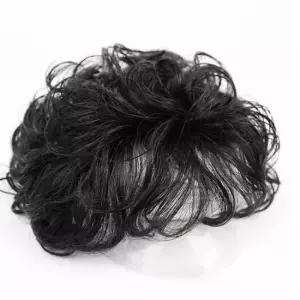 웨이브 정수리 헤어피스 블랙 인모 볼륨 똑딱이 붙임머리