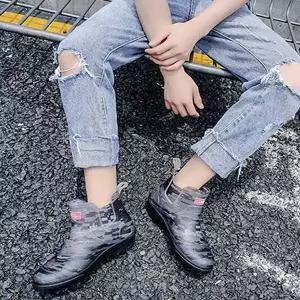 [하프클럽/]남자 고무 장화 숏레인 부츠 성인 발목 방수 신발