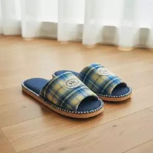 북유럽 체크 패턴 거실용 실내화 층간소음 방지 사무실 슬리퍼