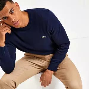 [라코스테] 코튼 클래식핏 크루넥 니트 스웨터