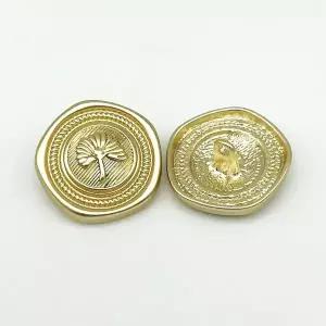 TBZ 고급 금단추 옷수선 엔틱 나뭇잎도안 양복 골드23mm