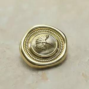 TBZ 고급 금단추 옷수선 엔틱 나뭇잎도안 양복 골드17mm