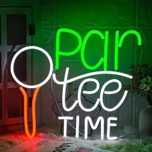 벽 장식용 LMSIGNLY 골프 네온사인 라이트 파 티 타임 LED 골프공 침실 클럽 스포츠룸 대회 장소 그린