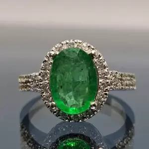 천연에메랄드 반지(14k 4.3g 1캐럿 EP)