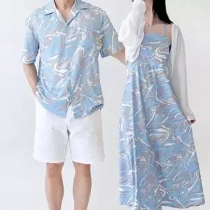 하와이완 커플룩 원피스 드레스 셔츠 허니문 비치웨어 (HSJ-WFFIAHE)