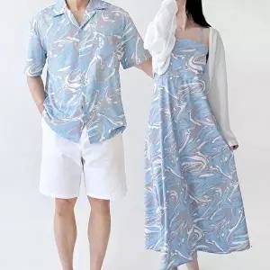 하와이 커플룩 신혼 커플 휴양지룩 여행 패션 코디 (HSJ-WFFFIOX)