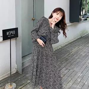 러플 롱원피스 플라워 프릴 휴양지원피스 (HSJ-WF5512F)