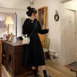 여성 루즈핏 체형커버 후드 플레어 에이라인 롱원피스 (HSJ-WD3E2A3)