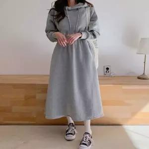 여자 가을 겨울 롱 면 후드원피스 허리밴딩 A라인 (HSJ-WDB3684)