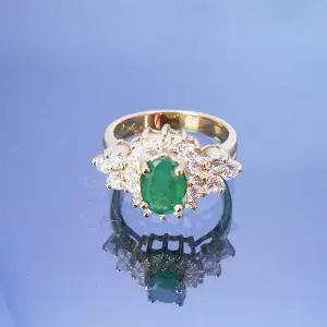 천연에메랄드반지/14k/광택칼라굳/JS