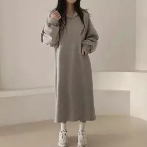 원피스 바캉스 휴양지 기모 롱 오버핏 데일리 긴팔 (HSJ-WFG36IQ)