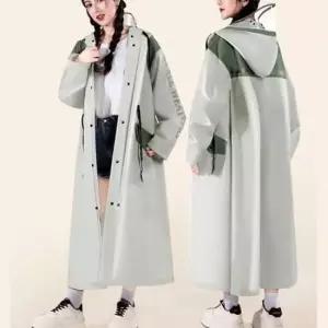 [옷은날개] 여성 넓은 후드 투명창 코트 우비 1P 패션 야간 반사 레인코트 비옷