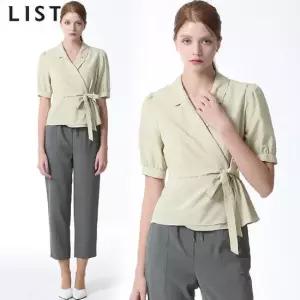 [리스트] 벨티드 퍼프 페플럼 블라우스