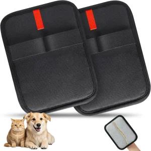 VREOM 2개 정적 반려동물 제모 장갑 재사용 가능한 캣독 전기 제모기 그루밍 도구 소파 가구 카펫 카시트용