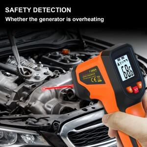 NJTY T600 적외선 온도계 레이저 건 센서 휴대용 비접촉 IR-LCD 열 산업용 고온계 ° C
