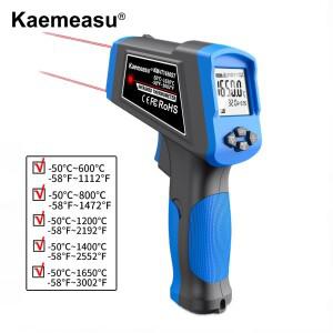 새로운 업그레이드된 디지털 적외선 온도계 -50~600800120014001650도 이중 레이저 비접촉 총