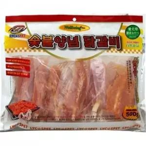 강아지간식 숯불양념 500g 우유껌닭갈비 라이코스