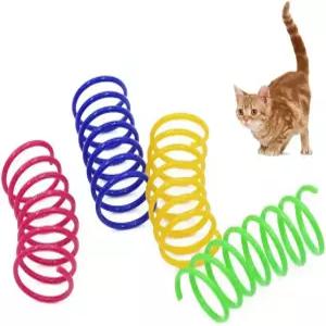 12개 고양이 나선형 스프링 장난감 인터랙티브 컬러풀 플라스틱