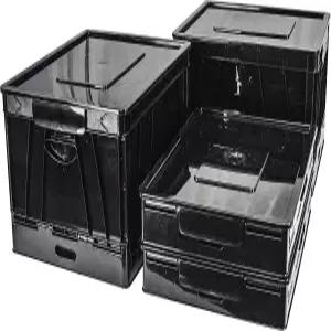 뚜껑이 있는 Storx 접이식 상자 17.25 x 14.25 10.5 인치 검은색 4팩61809A04C