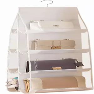 MURRI MURRDI 옷장용 걸이 핸드백 정리함 8개의 간편한 액세스 클리어 포켓이 있는 지갑 보관 문 벽 여성