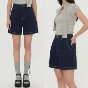 [의류] 여성 A라인 코튼 핀턱 스티치 4부 반바지