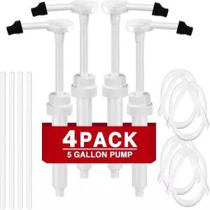 대형 갤런 버킷용 30cc 펌프 4팩 디스펜서 38400 흘러내리지 않도록 캡 포함 50cm 연장 튜브 비누 세탁