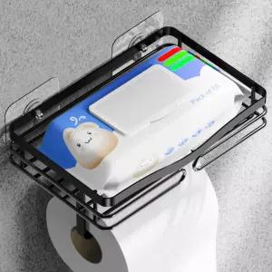 대형 오픈 직조 화장지 홀더 표준 티슈 롤 물티슈 팩을 보관하고 미니 화분 자리로 사용할 수 있습니다