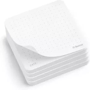 노츠 닷 그리드 스티커 메모 4pk 프리미엄 두꺼운 종이 120gsm 날짜가 있는 점선 패드 3인치 x