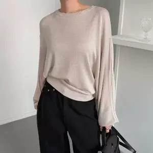 [신세계라이브쇼핑][옷자락] 여자 루즈핏 가오리 세미시스루 박시 긴팔 봄 니트