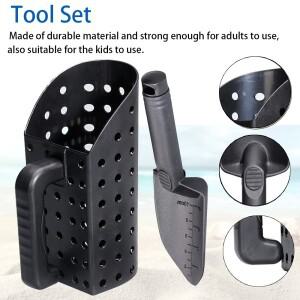 금속 탐지 모래 국자 세트 보물용 휴대용 인체공학적으로 견고한 ABS 플라스틱 및 삽