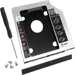 Suiwotin pc 9.5mm SATA 하드 드라이브 캐디 2nd HDD 어댑터 케이스 2.5 범용 호환 가능