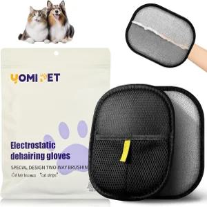 요미 펫 제모 장갑 2026년 업데이트된 고양이 및 개 도구 재사용 가능한 정전기 소파 침대 시트 의류