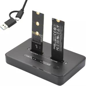 ELUTENG NVMe SSD 클론 USB 3.2 20Gbps 듀얼 베이 인 도구 오프라인 및 어댑터 M-Key 2230/2242/2260/2280