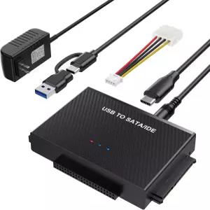 범용 2.5 3.5 HDD SSD 드라이브 용 하드 리더 USB 3.0 to SATA IDE 어댑터 타입 C 외장 데이터 복구 변환기