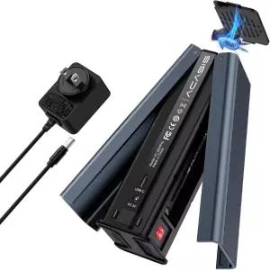 NVMe SSD 클론 듀얼 베이 오프라인 기 냉각 팬 USB C에서 Pcl 크기 2230/2242/2260/2280 호환 그