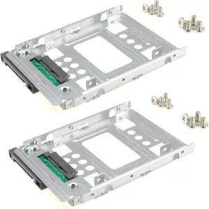 DSLRKIT 2.5 SSD-3.5 SATA 하드 드라이브 HDD 어댑터 캐디 이 케이지 핫 스왑 그(2팩)
