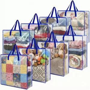 손잡이와 지퍼가 달린 8개의 투명 화환 보관 가방 26인치 세인트 패트릭 갈랜드 컨테이너 도어 홀리데이