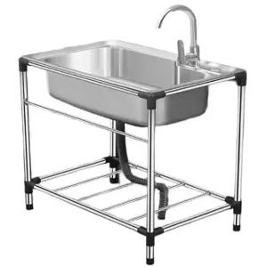 이동식 세면대 스탠드 무타공 주방 싱크볼 간이 손세정 건식 거치형