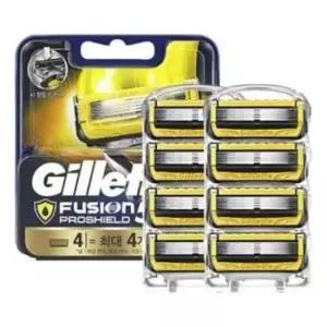 면도기 질레트 퓨젼 프로쉴드 옐로우 면도날 벌크형 8입