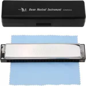 오리글램 블루스 프로페셔널 하모니카 키 오브 C 24홀 하프 마우스 오르간 케이스 포함