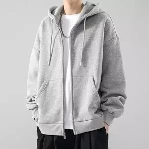 3컬러 남성 데일리 무지 캐주얼 후드 집업 IS-JK48