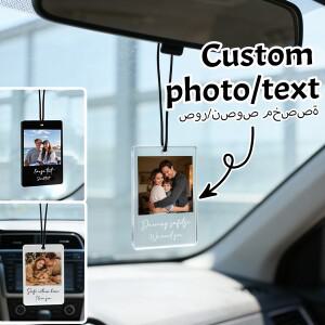 맞춤형 아크릴 자동차 펜던트, 개인 액세서리, 사진 장식품, 커플 걸이형